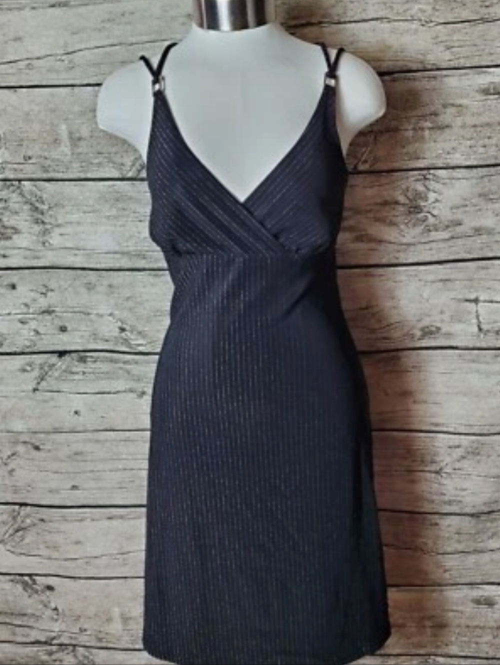 Striped V-Neck Spaghetti Strap Dress